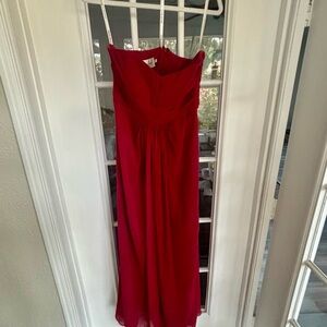 David's Bridal Strapless Ruby Gown